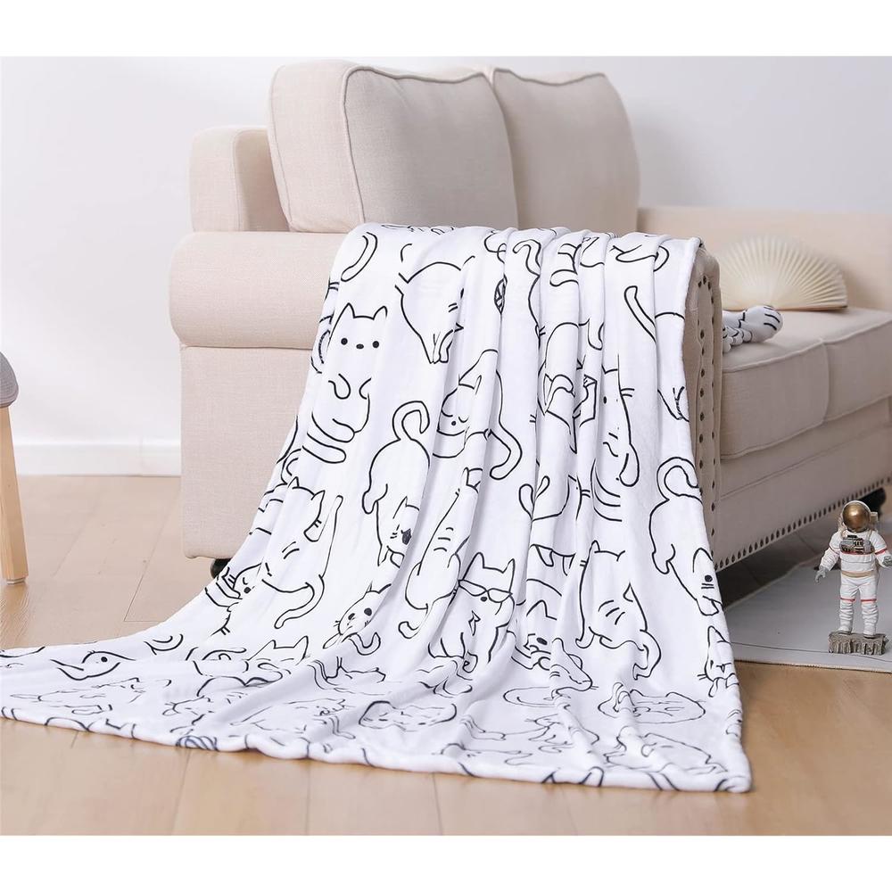 Great Choice Products Cat Blanket Twin Size Animals Pet Pattern Throw Blanket Cat Lover Gifts Flannel Soft Warm Cozy Fuzzy 50"X60" Throw For Kids A…