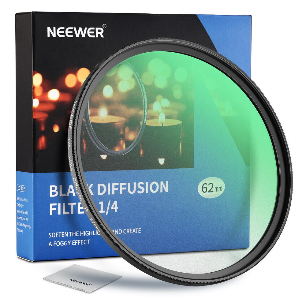 NEEWER 62mm Pro-Mist 1/4 Filter Dream Cinematic Effect Ultra-Slim Camera Filter