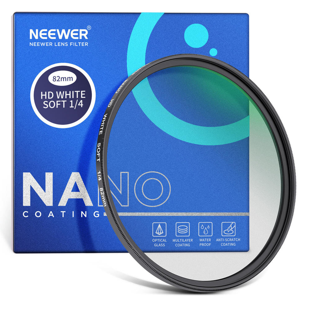 Neewer 82mm Soft White Diffusion 1/4 Filter Mist Dreamy Cinematic Effect Filter
