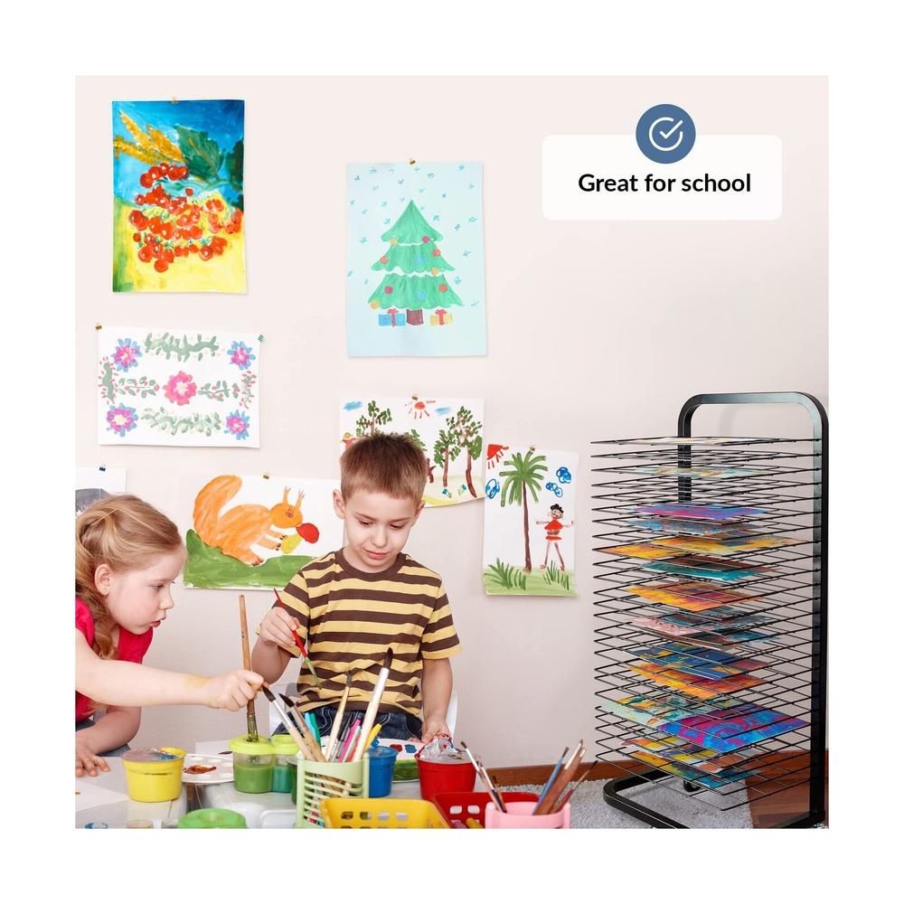 Great Choice Products Art Drying Rack For Classroom | Functional & Mobile Paint Drying Rack | 25 Re...