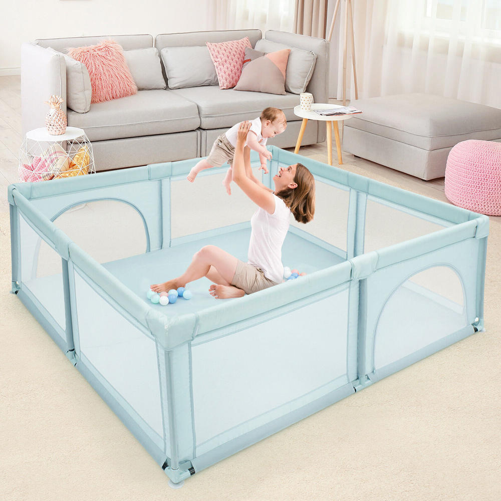 Great Choice Products Baby Playpen Infant Large Safety Playing Center Yard W/50 Balls Blue