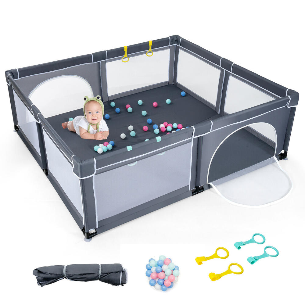 Great Choice Products Extra Large Baby Playpen Safety Baby Play Yard W/50 Ocean Balls & 4 Handles