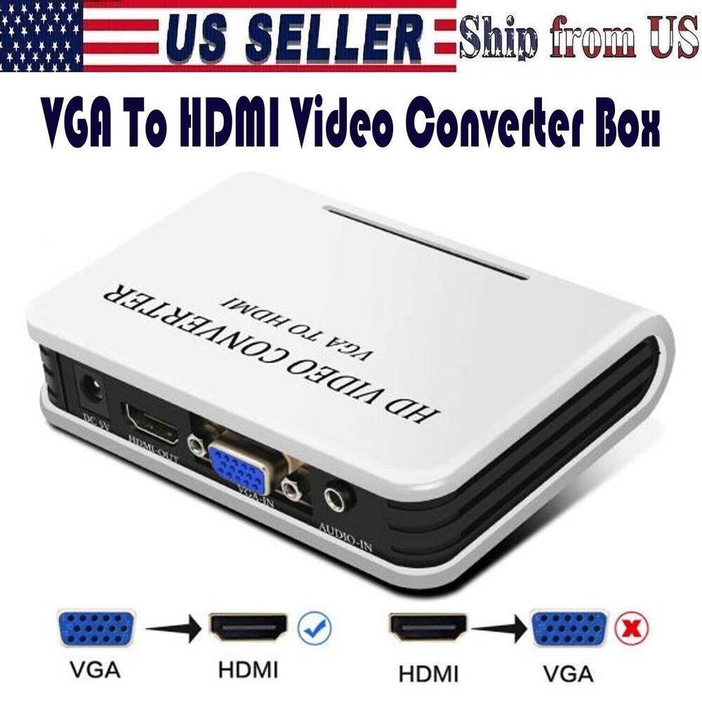 Great Choice Products Vga To Hdmi 1080P Full Hd Hdtv Video Converter Adapter Box For Laptop Pc