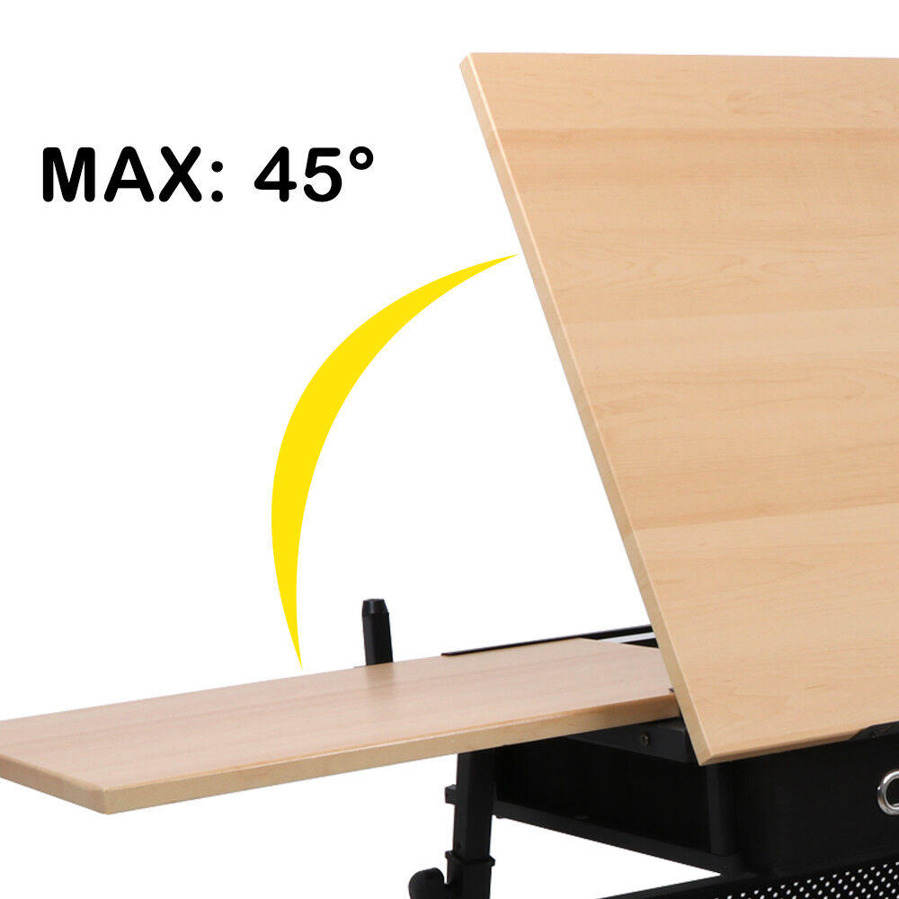 Great Choice Products Drafting Desk Drawing Table 9 Levels Adjustable Angle With Stool Arts & Crafts