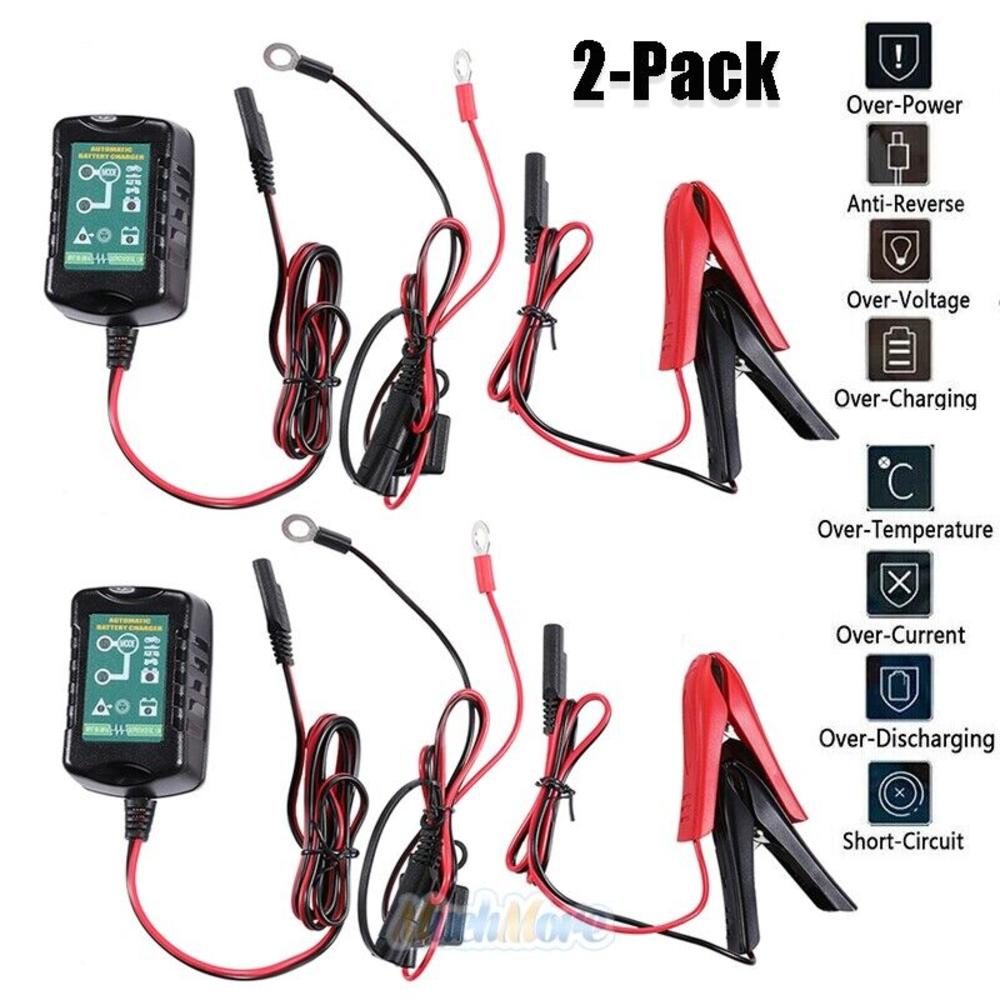Great Choice Products 2X 6V 12V Automatic Battery Charger Motorcycle Trickle Float For Car Maintainer