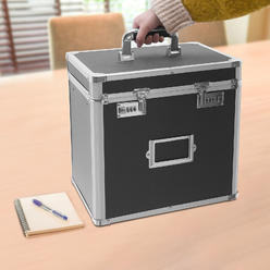 Great Choice Products Portable Locking Storage Box For Filing Letter Document W/Lock File Organizer