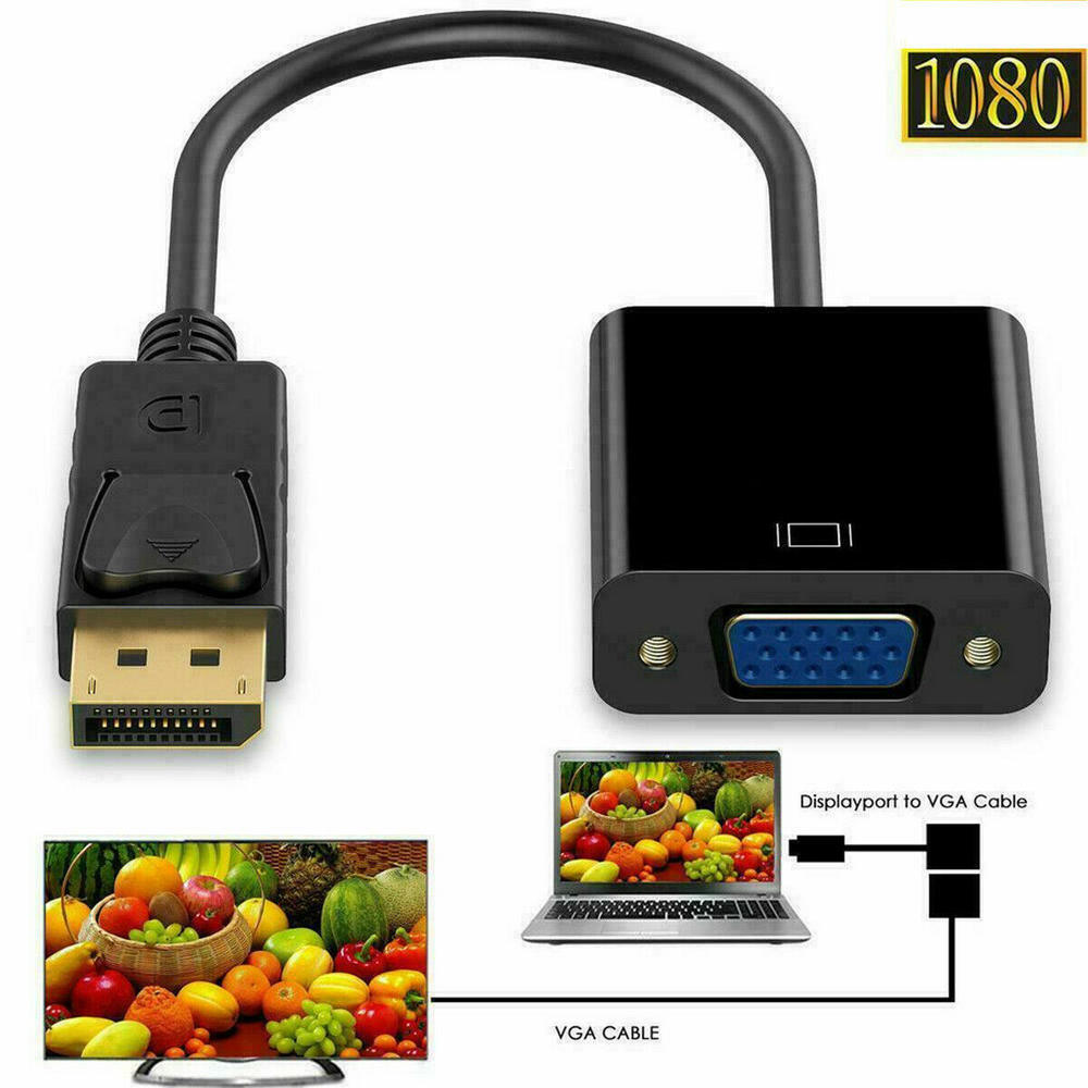Great Choice Products 50 X Display Port Dp To Vga Adapter Cable Cord 1080P For Laptop Desktop Monitor