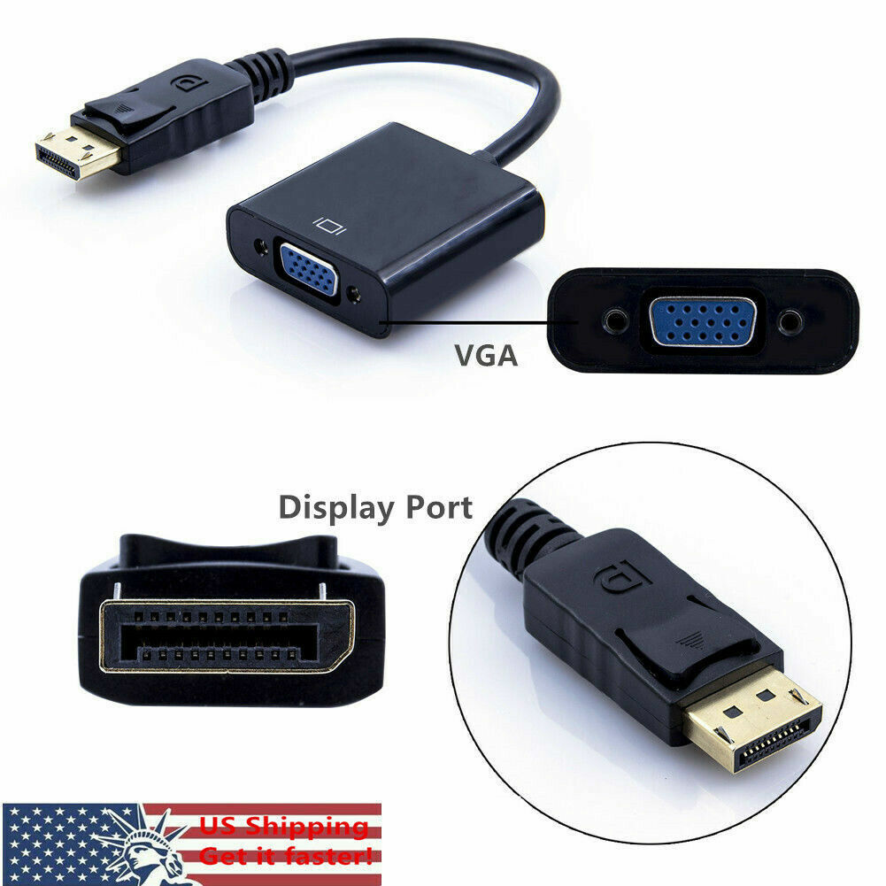 Great Choice Products 500 Pcs Display Port To Vga Adapter Cable 1080P For Laptop Desktop Game Monitor