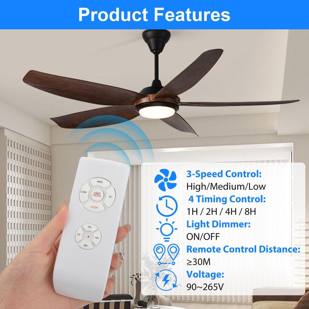 Great Choice Products 2X Universal Ceiling Fan Lamp Light Wireless Timing Remote Control Receiver Kit