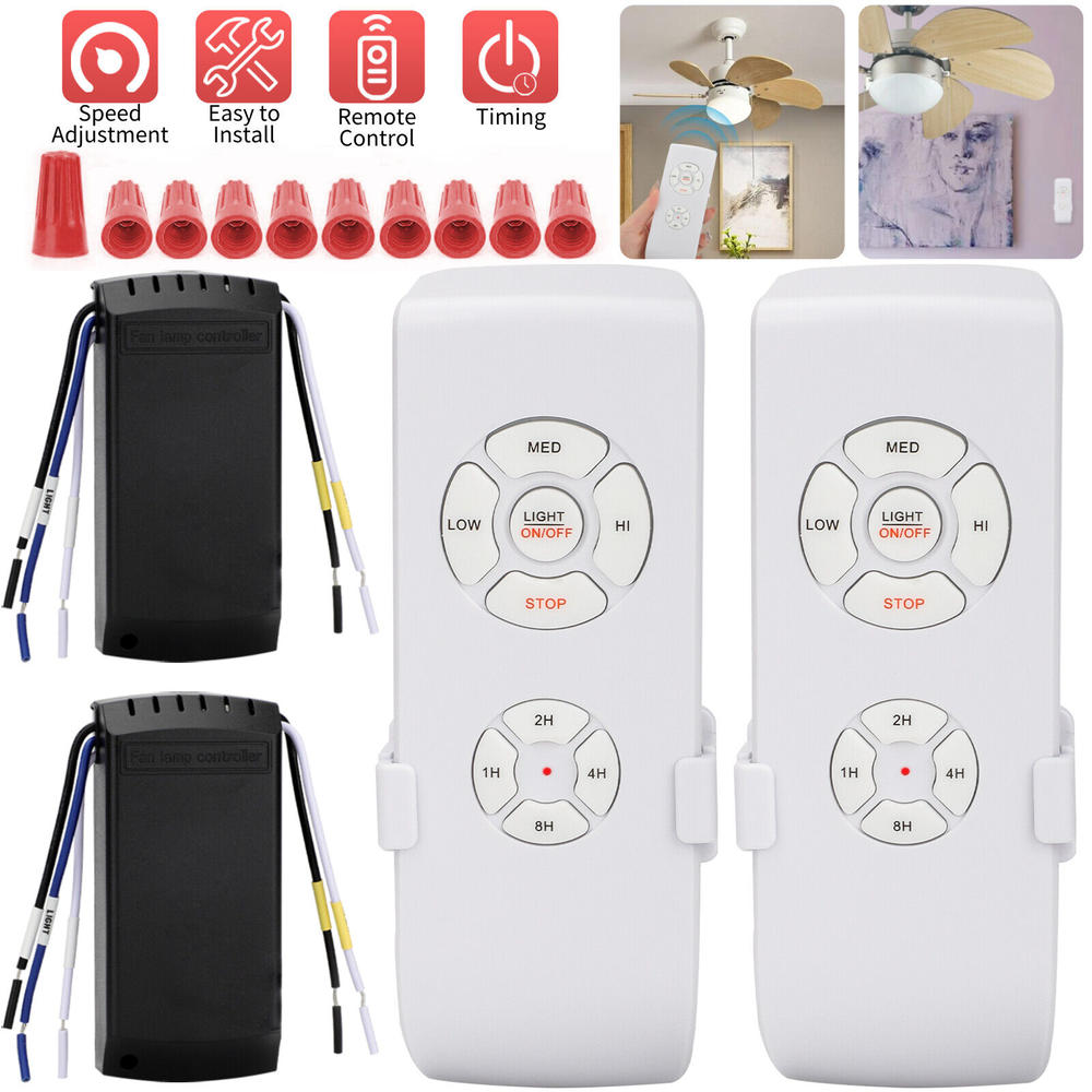Great Choice Products 2X Universal Ceiling Fan Lamp Light Wireless Timing Remote Control Receiver Kit