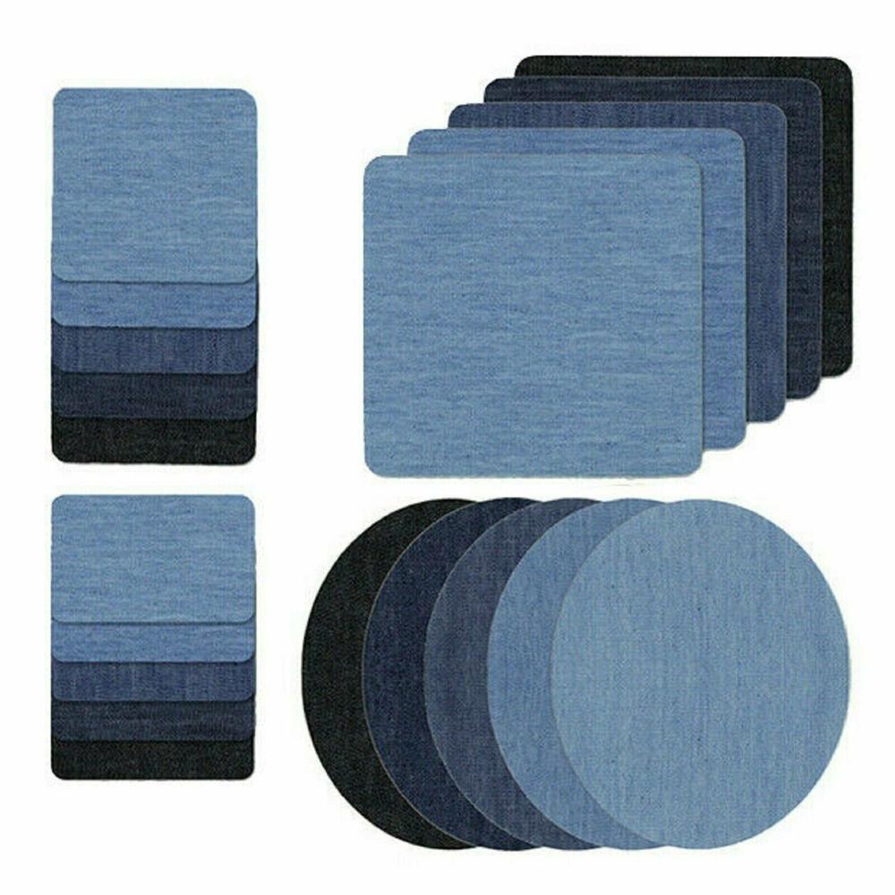 Great Choice Products 5 Colors Diy Iron On Denim Fabric Patches For Clothing Jeans Repair Kit(20Pcs )