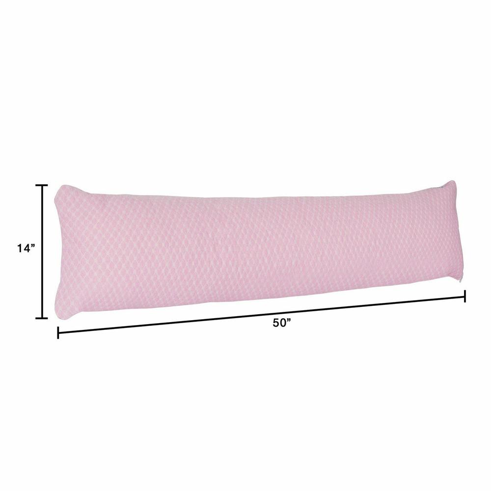 Lavish Home Pink Memory Foam Body Pillow Side Sleepers Aching Legs Knees Zippered Cover