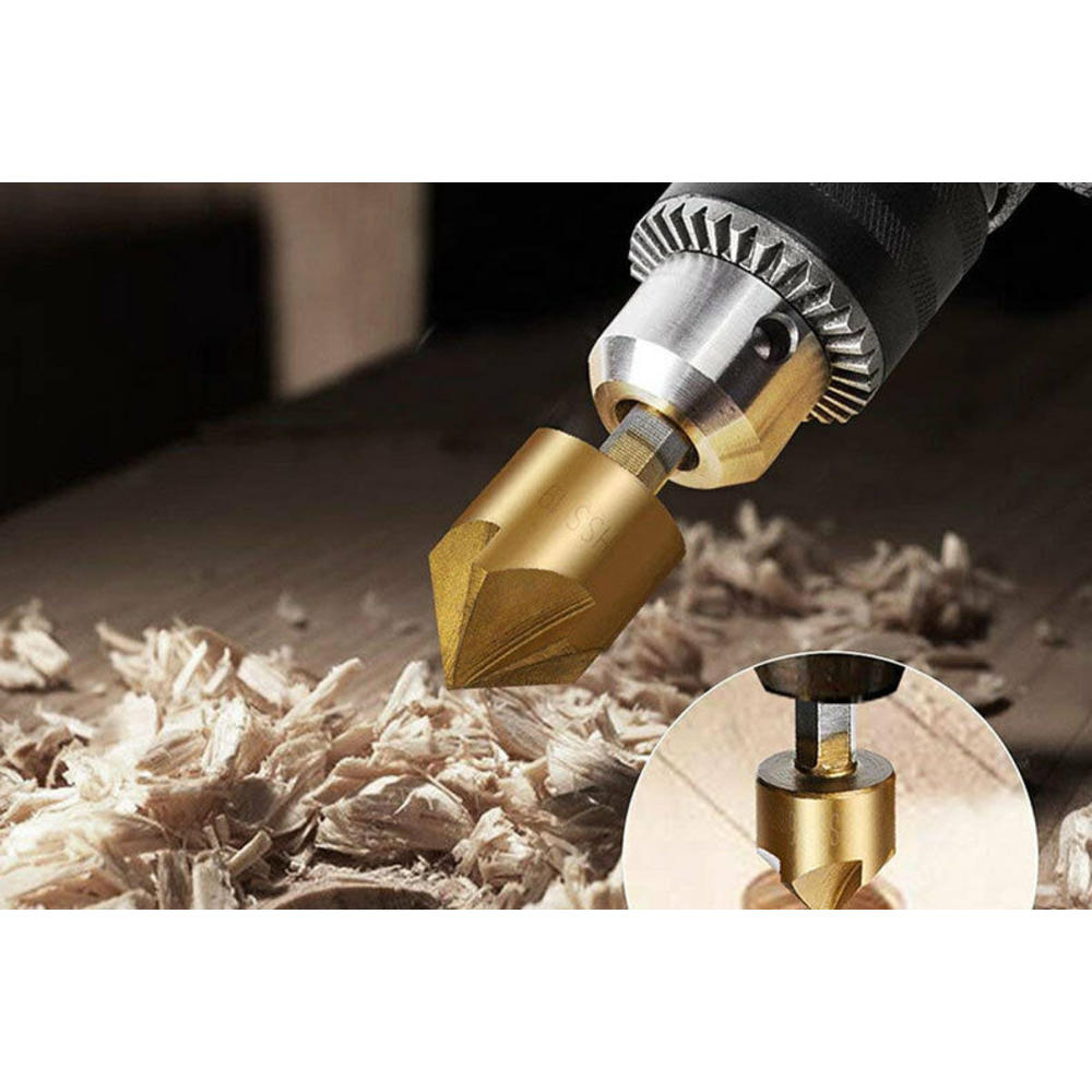 Great Choice Products 23X Woodworking Chamfer Drilling Countersink Drill Bits Wood Plug Cut Tool Set