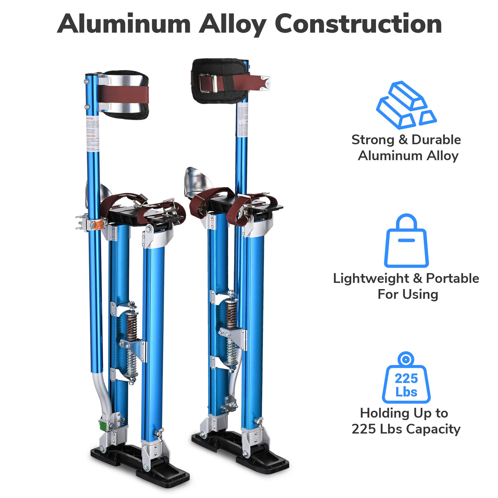 Great Choice Products 24-40 Inch Aluminum Stilt Drywall Painting Stilts For Painter Taping Tool Blue