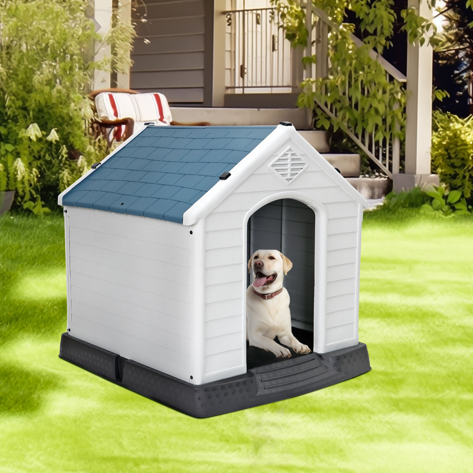 Great Choice Products Dog House Pet Shelter Waterproof W/Air Vents In/Outdoor For Medium Or Small Dog