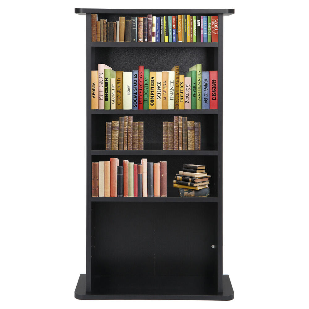 Great Choice Products Media Storage Cabinet Game Dvd Movie Tower Stable Organizer Stand 5 Shelves