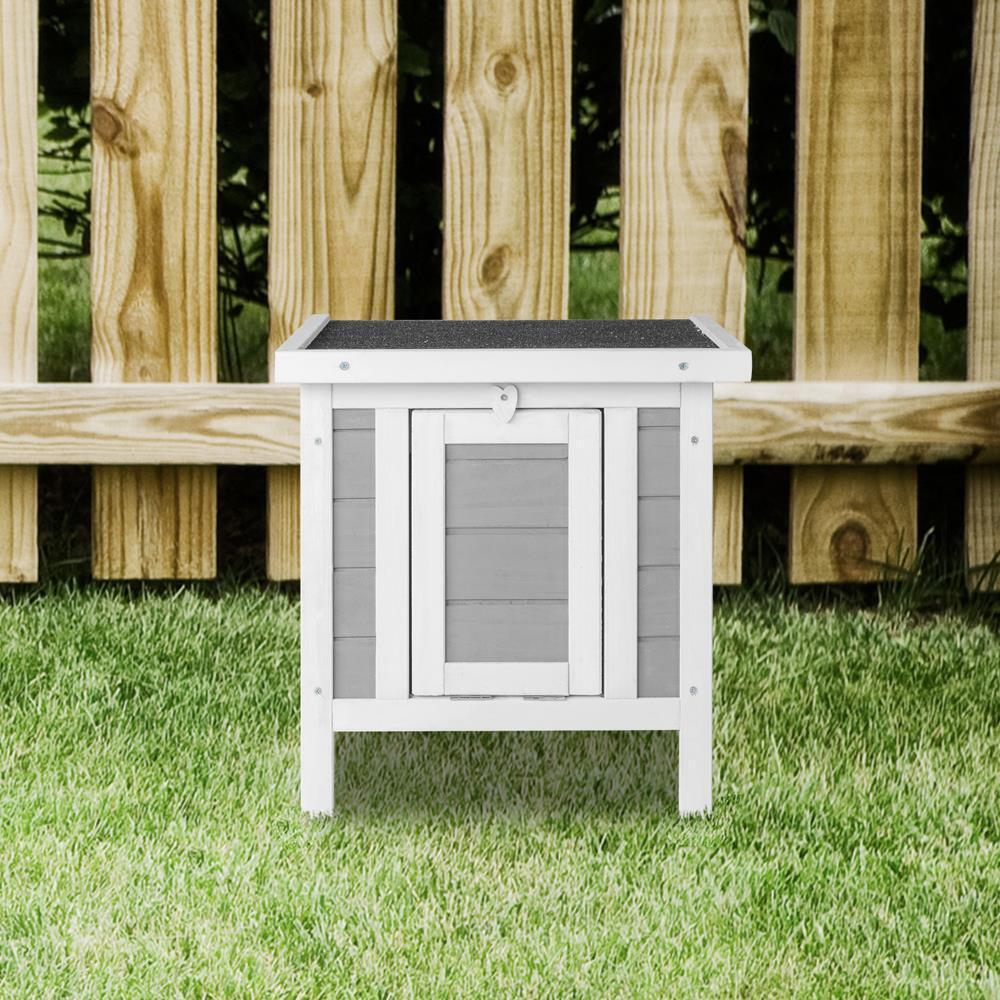 Great Choice Products 20" Steady Wooden Rabbit House Hutch Chicken Coop Pet Bunny Natural Gray Color