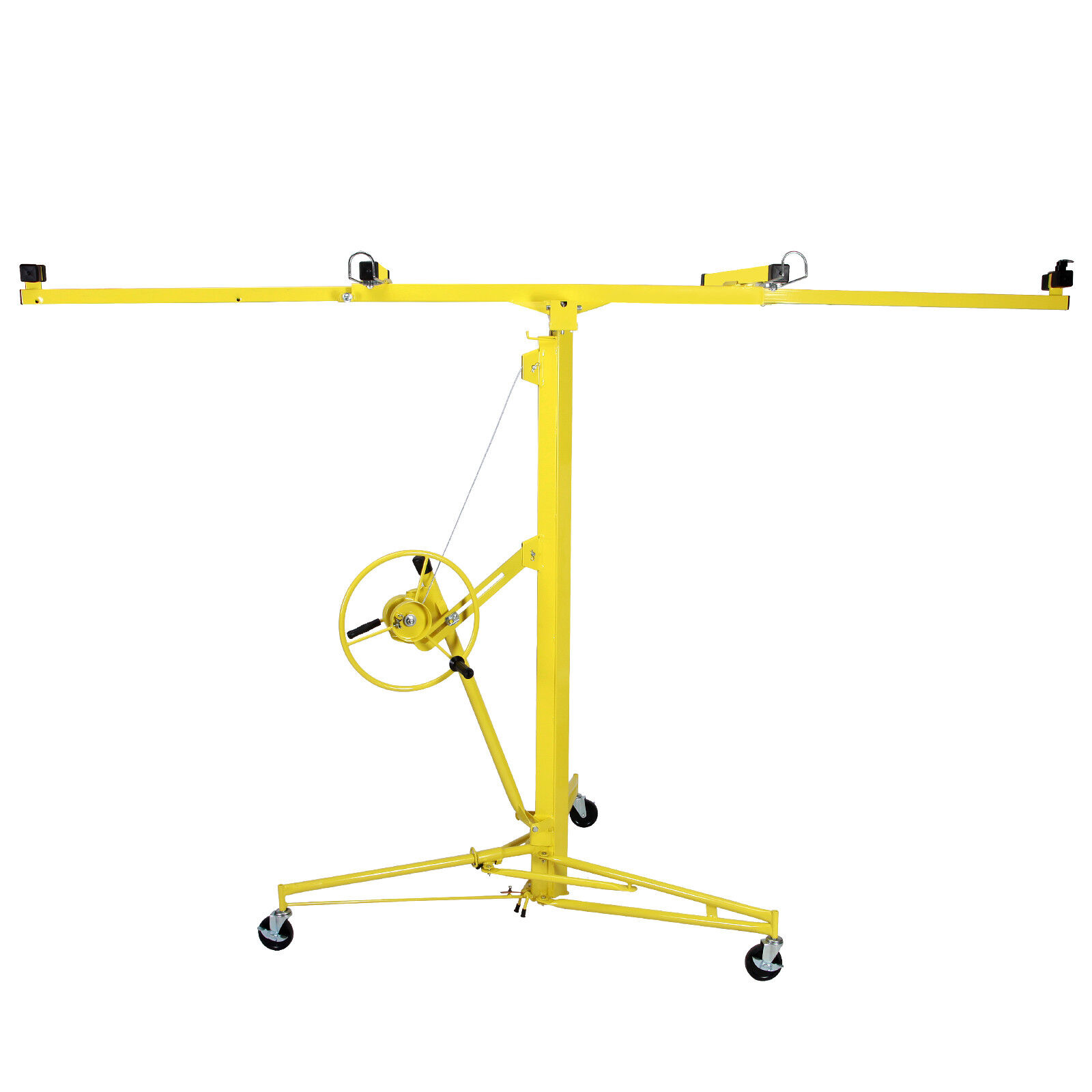 Great Choice Products 16-19' Drywall Panel Lifter Hoist Jack Rolling Caster Lockable Diy Tool Yellow