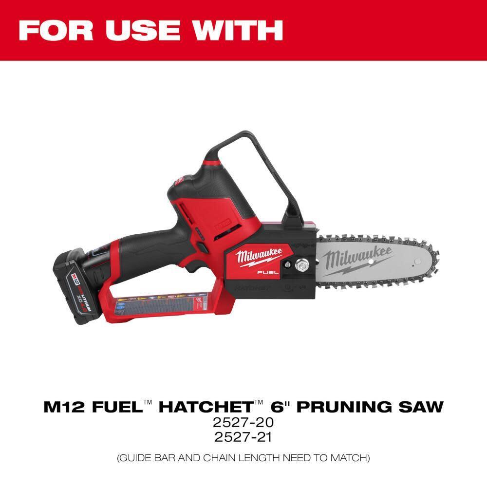 Milwaukee 6Inch Saw Chain For The M12 Fuel Hatchet 6Inch Pruning Saw