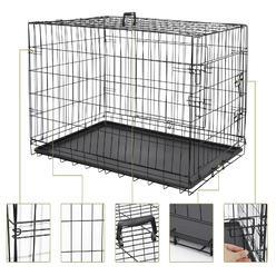 Great Choice Products Dog Crate Dog Cage Dog Kennel Metal Wire Double-Door Folding Pet Animal Pet Cage