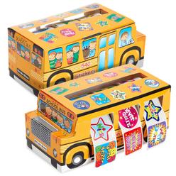 Great Choice Products 6 Rolls Teacher Reward Stickers For Students With Bus Dispenser, 5.8X2.8X2.5 In