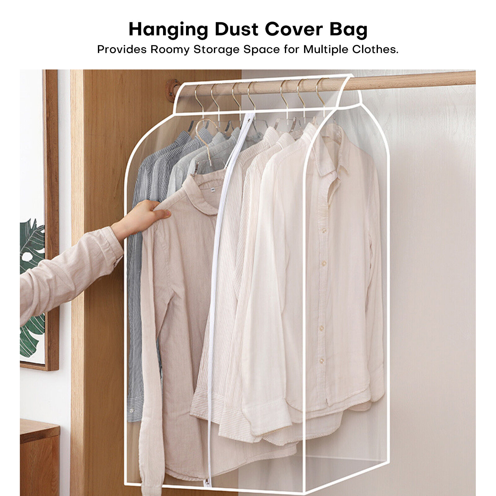 Great Choice Products 36''Length Large Clear Hanging Garment Bags For Closet Storage Clothes Protector