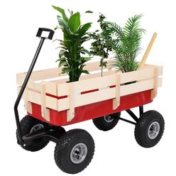 Great Choice Products 38 Inch Garden Carts Yard Dump Wagon Wheel Cart Lawn Cart Outdoor Heavy Duty