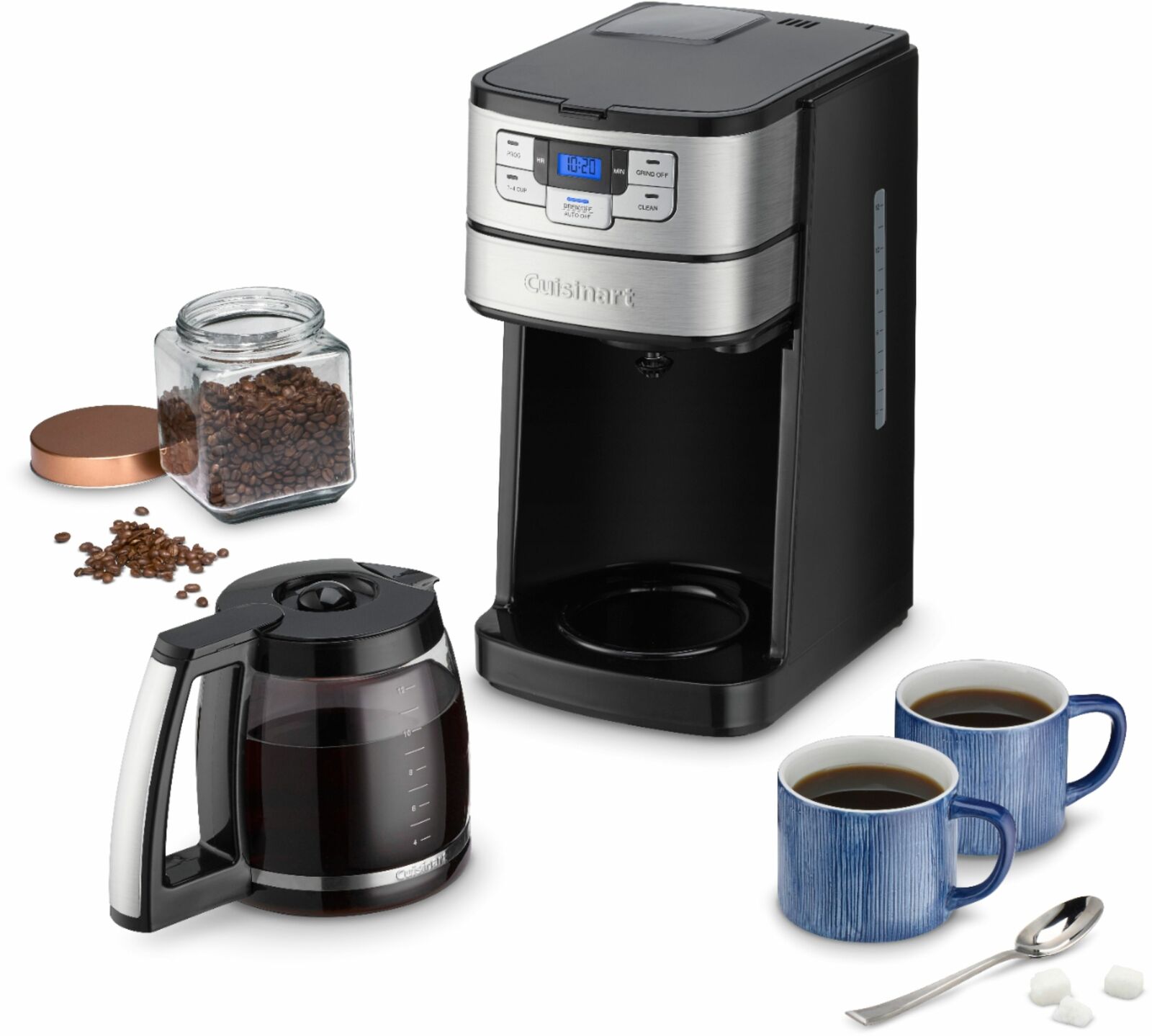 Cuisinart - Automatic Grind and Brew 12 Cup Coffeemaker - Black/Stainless Steel