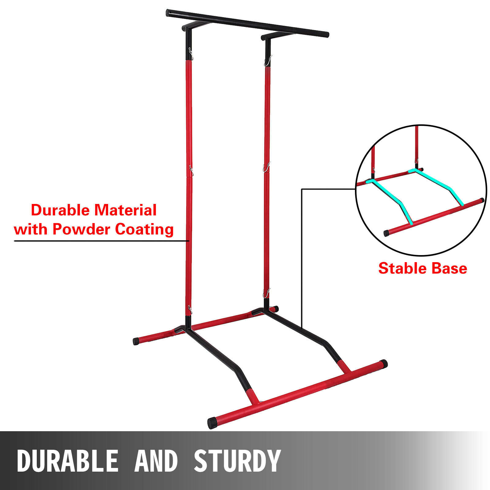 VEVOR Portable Pull Up Dip Station Power Tower Gym Bar Stretch Multi Function