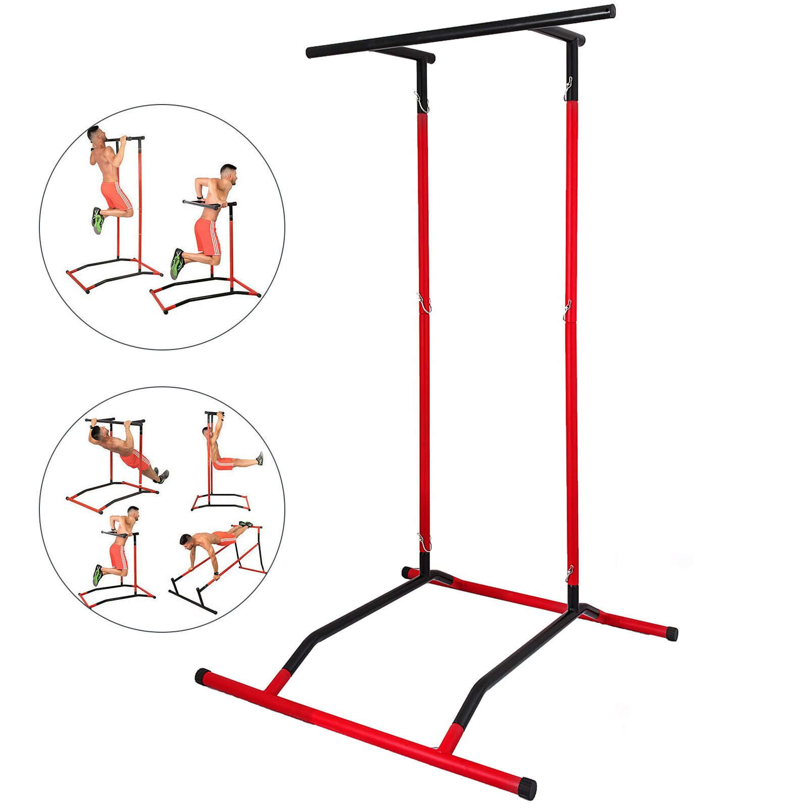 VEVOR Portable Pull Up Dip Station Power Tower Gym Bar Stretch Multi Function