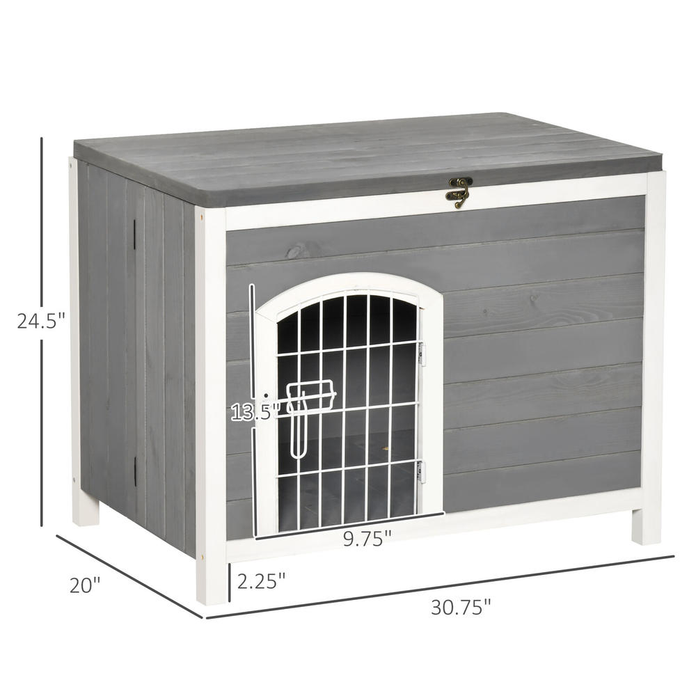 Pawhut Portable Dog House Indoor Cat Litter Box Enclosure Pet Shelter Solid Wood