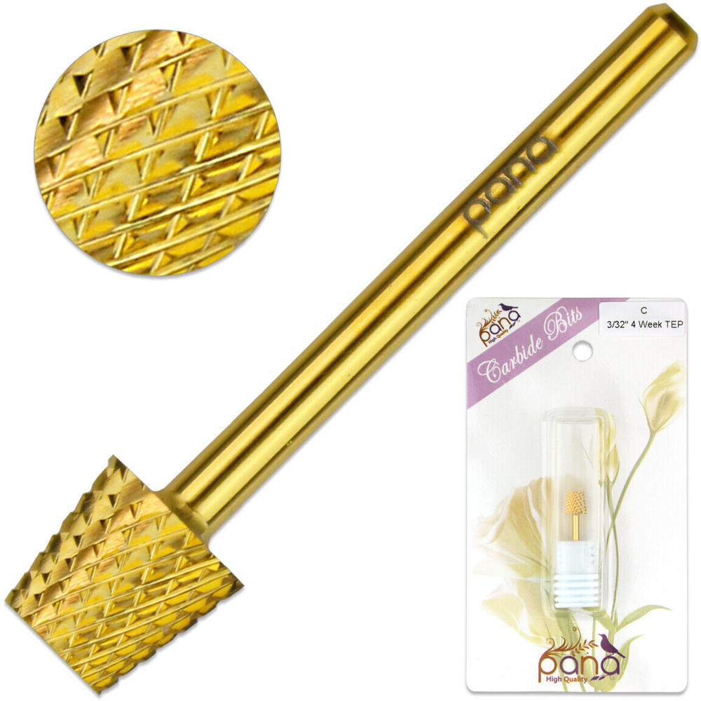 Great Choice Products Professional Gold Coated Medium Grit Magic Back Fill Nails Pedicure Carbide Bit