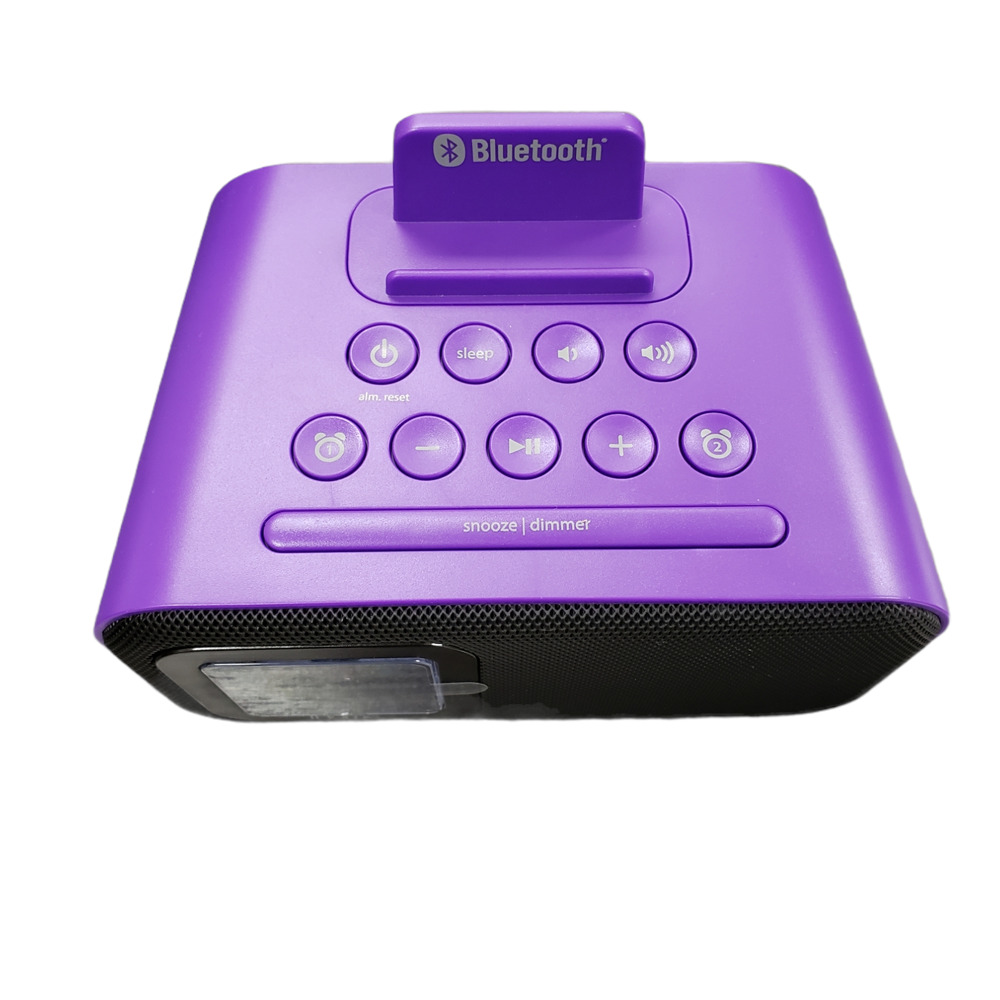 iHOME New! iHome Wireless Bluetooth Battery Backup Digital Alarm Clock (Purple)