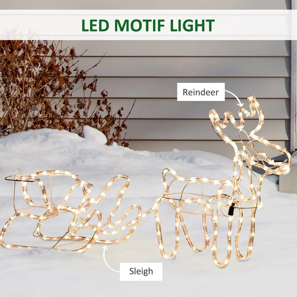 Outsunny 35" Christmas Pre-Lit LED Display Outdoor Reindeer Holiday Yard Lawn Decoration