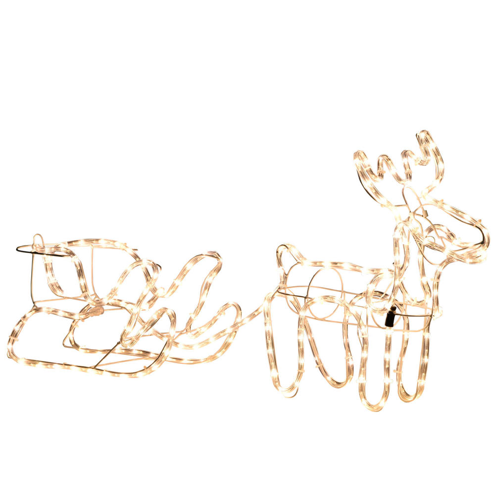 Outsunny 35" Christmas Pre-Lit LED Display Outdoor Reindeer Holiday Yard Lawn Decoration