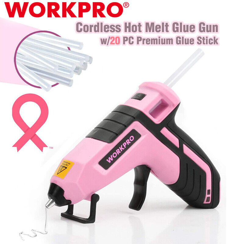 WORKPRO Cordless Mini Hot Melt Glue Gun Rechargeable Fast Preheating Glue Sticks