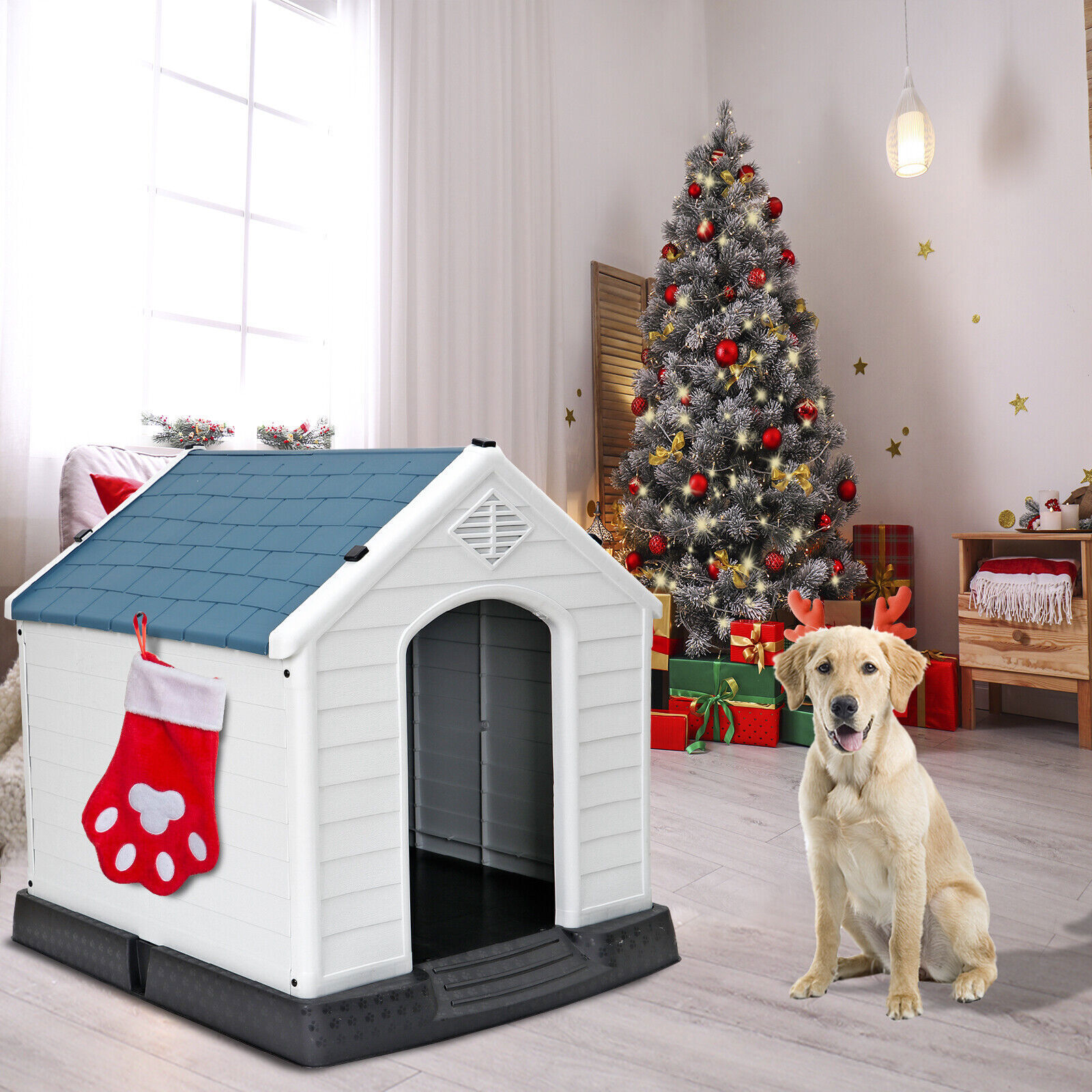 Great Choice Products 32" Durable Pet Dog House W/Air Vents Comfortable Dog House Outdoor & Indoor Use
