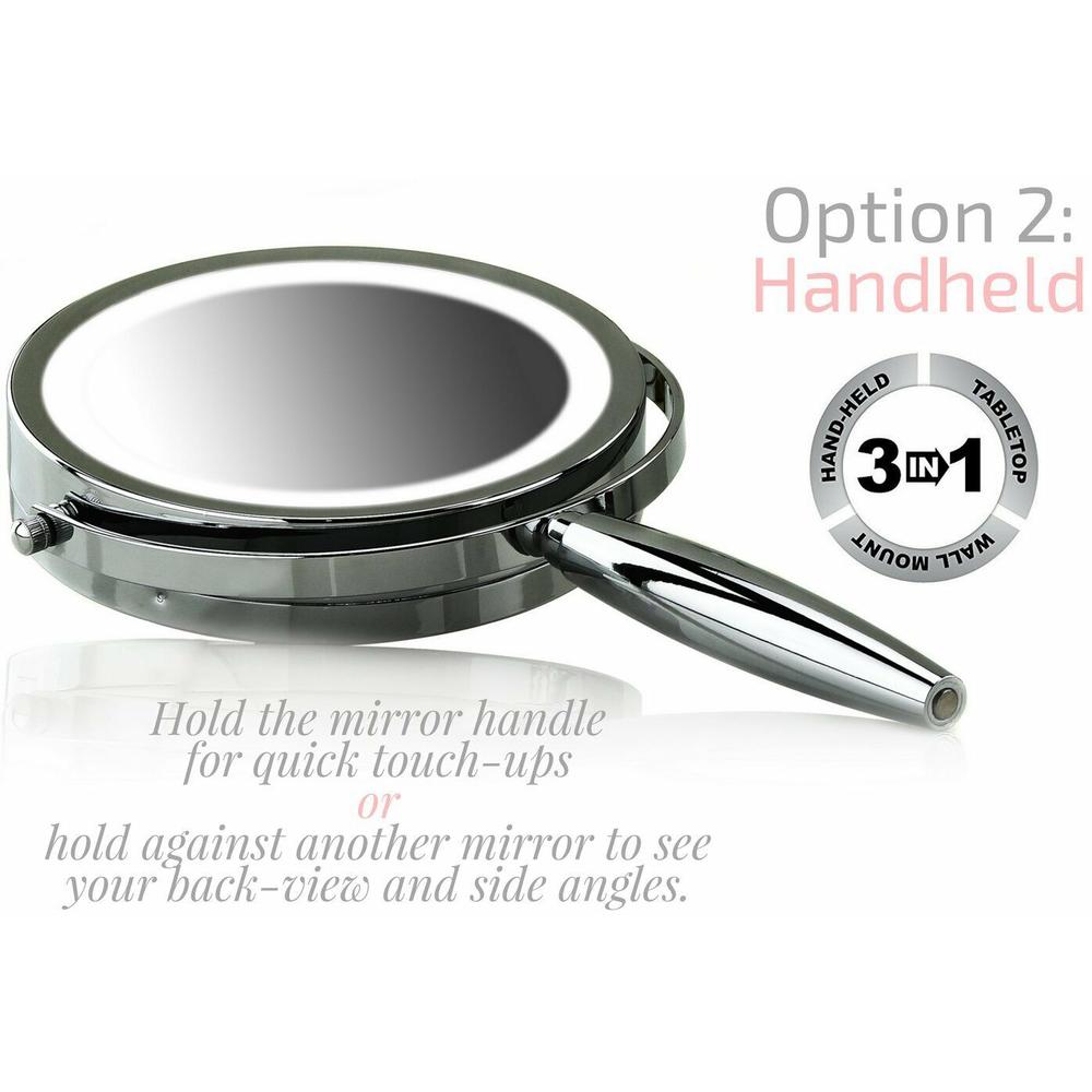 Ovente Makeup Mirror 7 Inch 1X 8X Double-Sided Polished Chrome MFM70CH1X8X