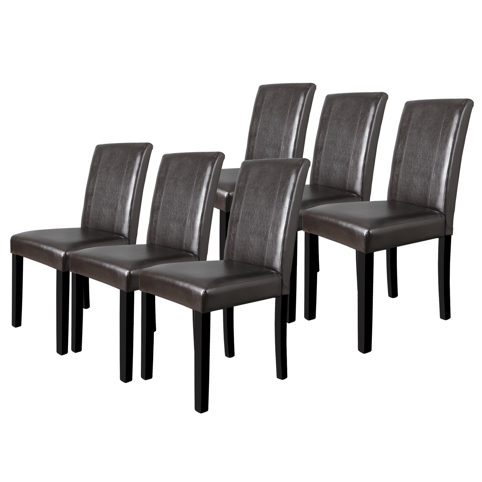 Great Choice Products Dining Parson Chair Kitchen Set Of 6 Urban Leather Formal Elegant Leather Design