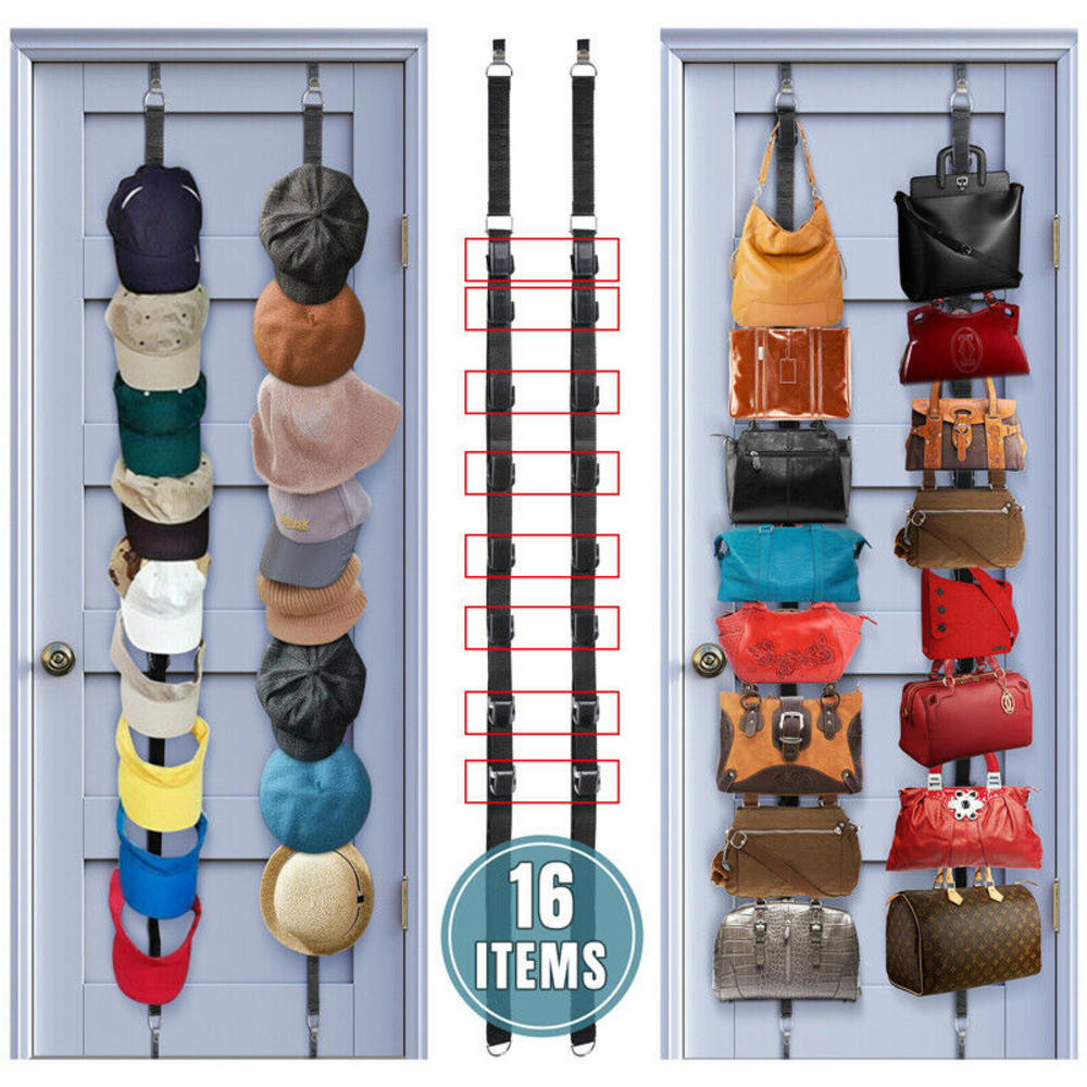 Great Choice Products 2 Pack Cap Rack Closet Hanger Storage 16 Caps Organizer Door Baseball Hat Holder