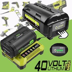 Ryobi 40V 6.0Ah Battery + Rapid Charger Set For Ryobi 40 Volt Lithium OP4050 OP40602
