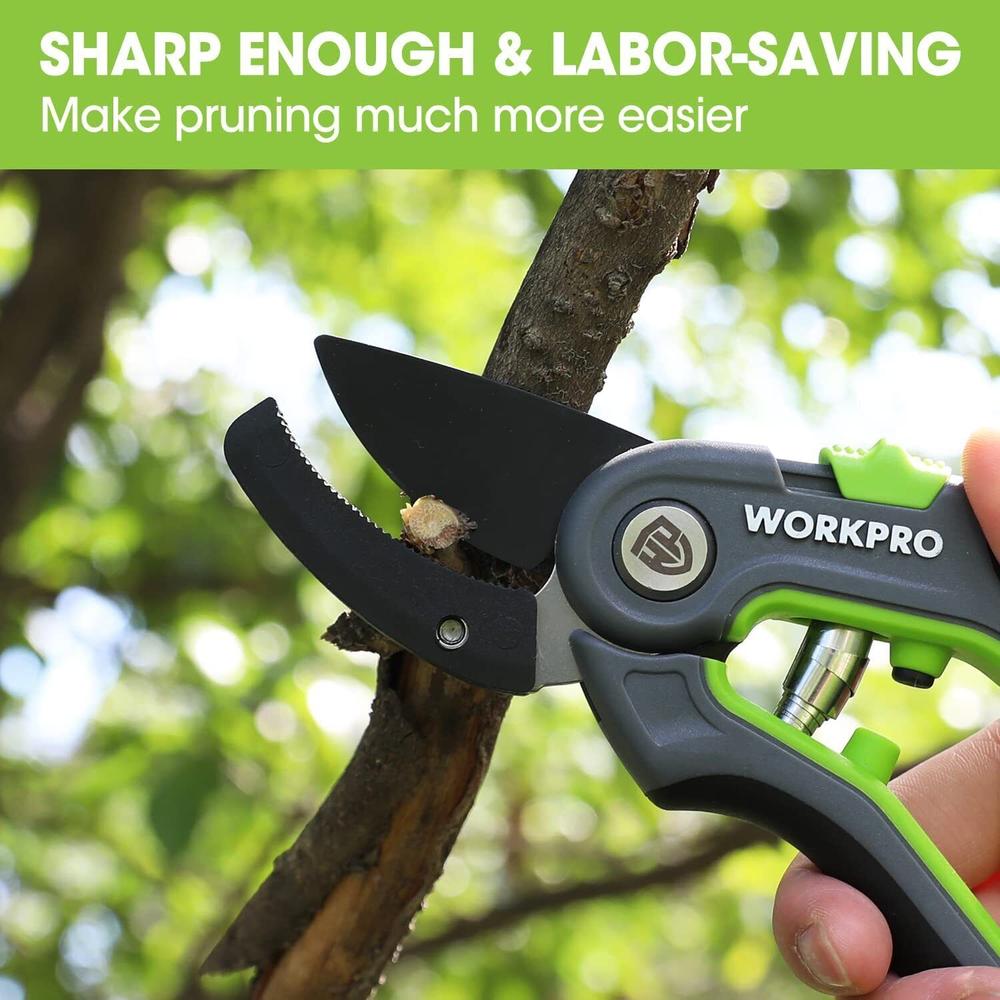 WORKPRO 8-in Anvil Pruning Shears Gardening Hand Pruner w/SK5 Steel Sharp Blades