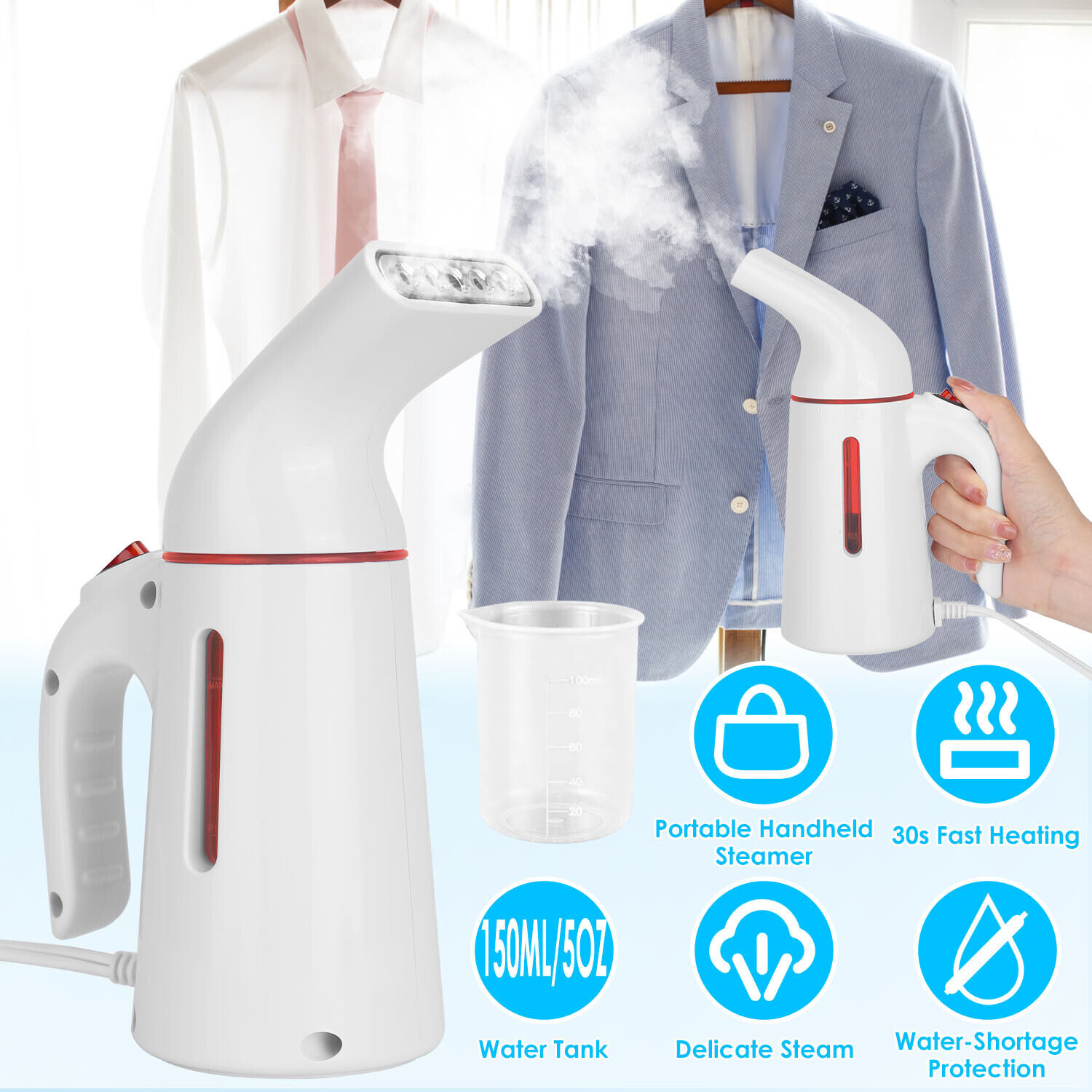 Great Choice Products 700W Portable Clothes Garments Steamer Remove Wrinkles Home Handheld Steamer