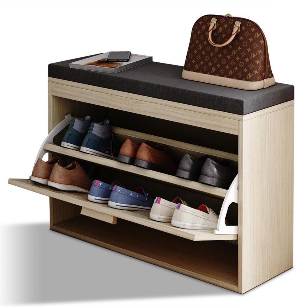 Great Choice Products Entryway Rattan Storage Shoe Bench Ottoman Cabinet For Hallway Bedroom Indoor