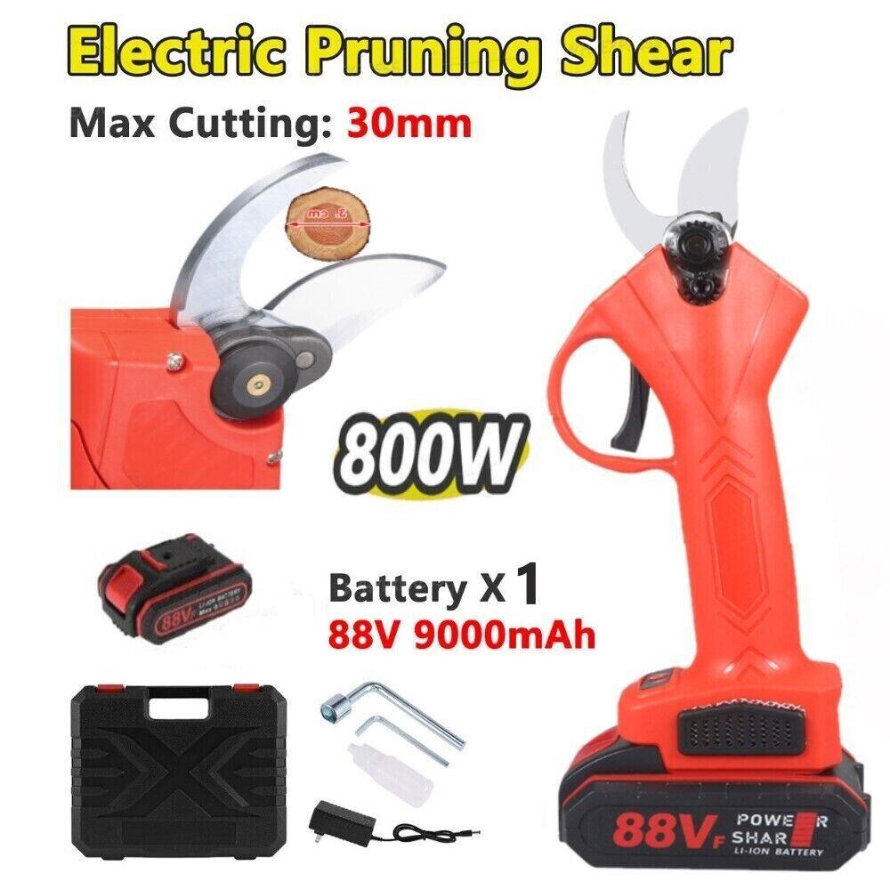 Great Choice Products 30Mm 88V Cordless Electric Branch Scissors Pruning Shear Pruner Ratchet Cutter
