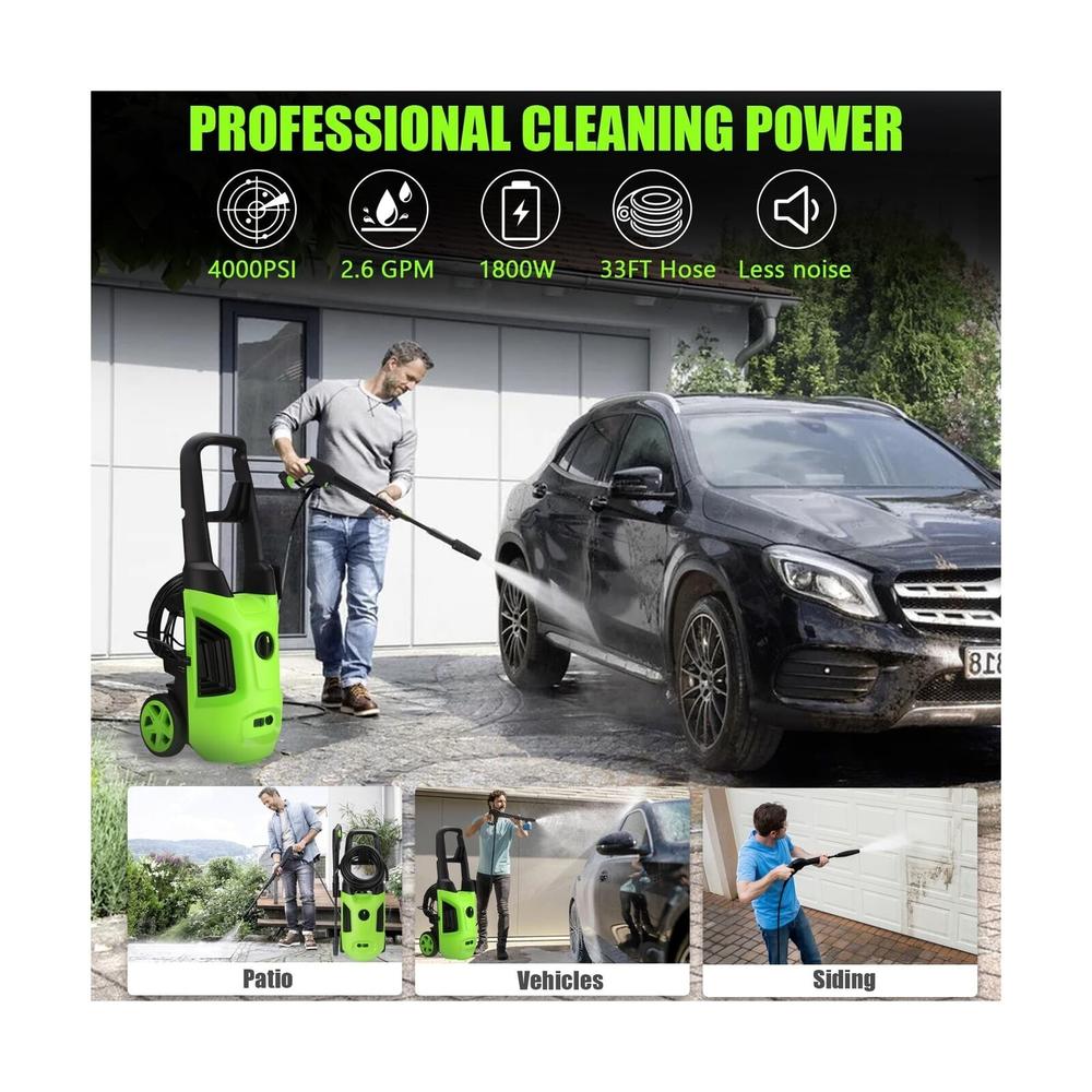 Great Choice Products Electric Pressure Washer 4000 Max Psi 2.6 Max Gpm Power Washer With 33...