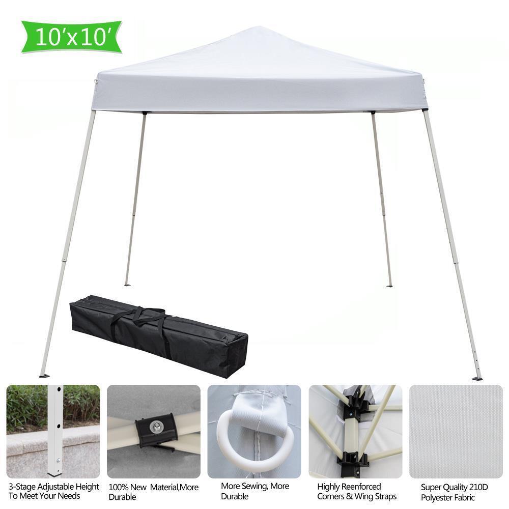 Great Choice Products 10'X10' White Pop Up Gazebo Waterproof Tent Outdoor Folding Canopy Tent