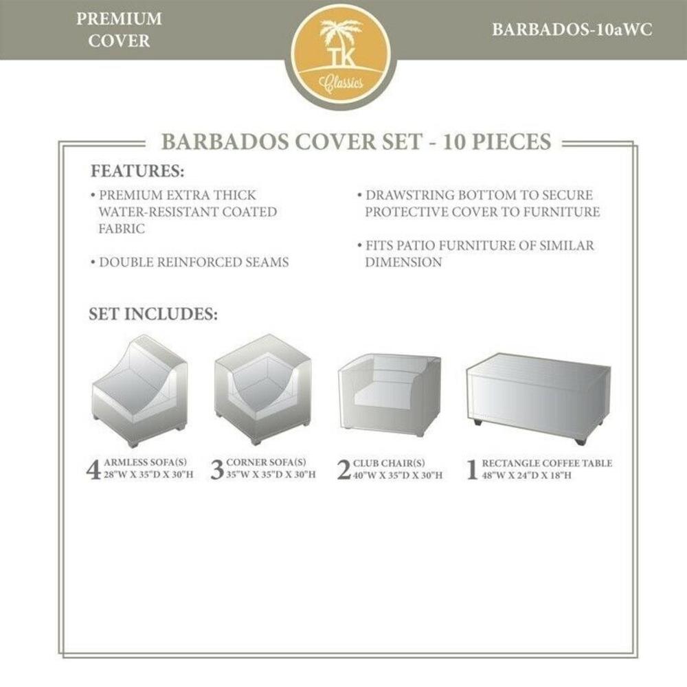 Great Choice Products Barbados 10 Piece All Weather Cover Set 10A In Beige