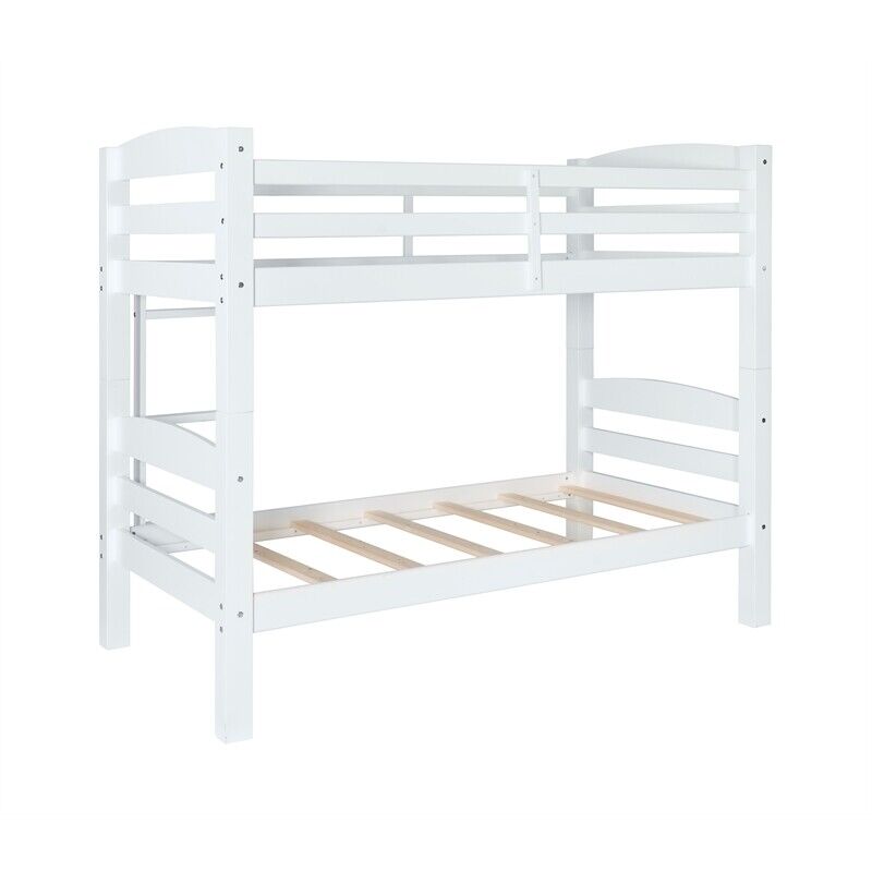 Great Choice Products Levi Twin Over Twin Wood Bunk Bed In White