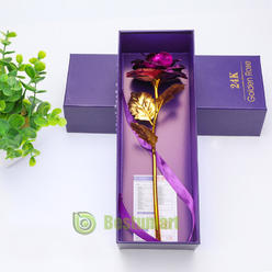 Great Choice Products Purple Dipped Flower Foil Artificial Everlasting Rose Gift For Her Valentine Day